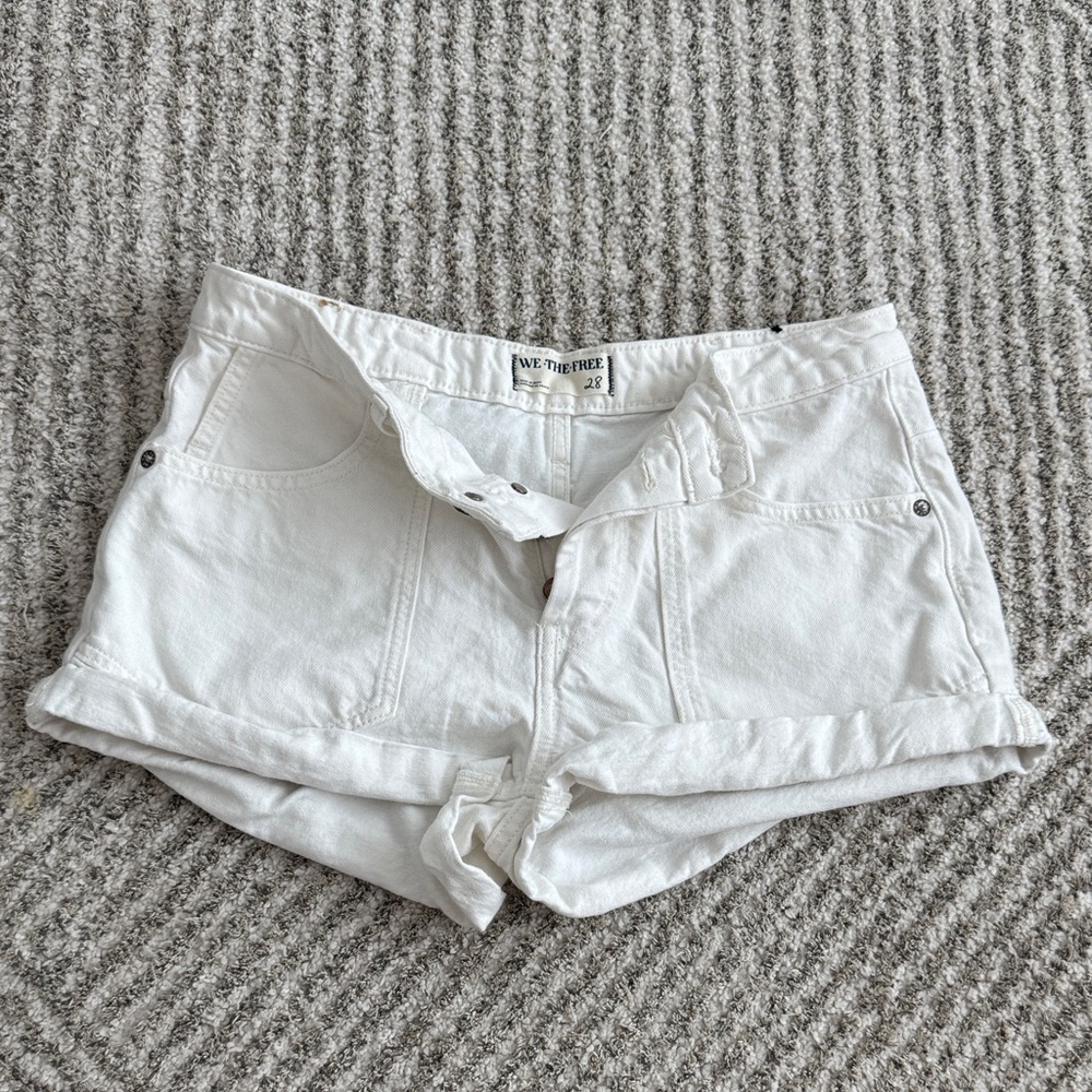 We The Free White Jean Shorts